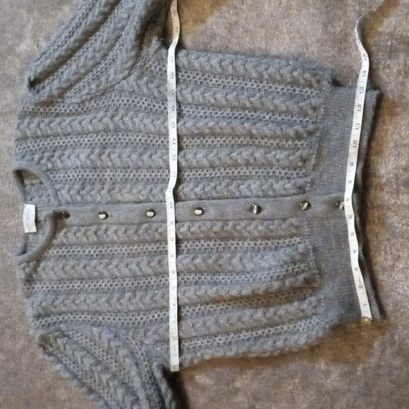 Brooks Brothers vtg M(?) cabled wool cardigan made in Italy with discoloration - Picture 6 of 9